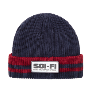 SCI-FI FANTASY - Reflective Patch Striped Beanie